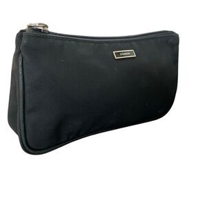 Vintage Coach Nylon Leather Trim Cosmetic Bag Pouch Mercer Collection Zip Black